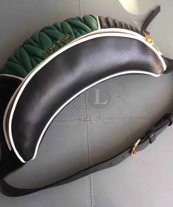 Replica Miu Miu Rider Belt Bag Green