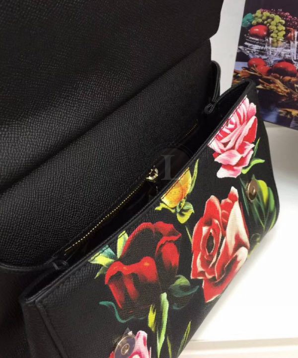 Replica Dolce & Gabbana Sicily Rose Print Black