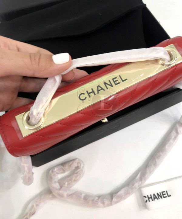 Replica Chanel Chevron Trendy CC WOC Red