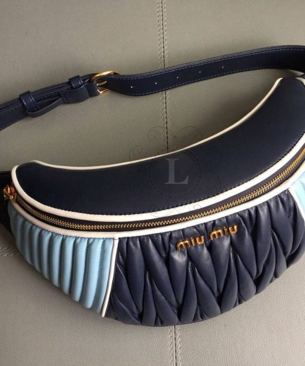 Replica  Miu Miu Rider Belt Bag Blue