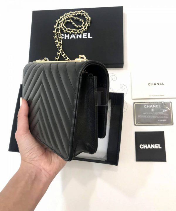 Replica Chanel Chevron Trendy CC WOC Black