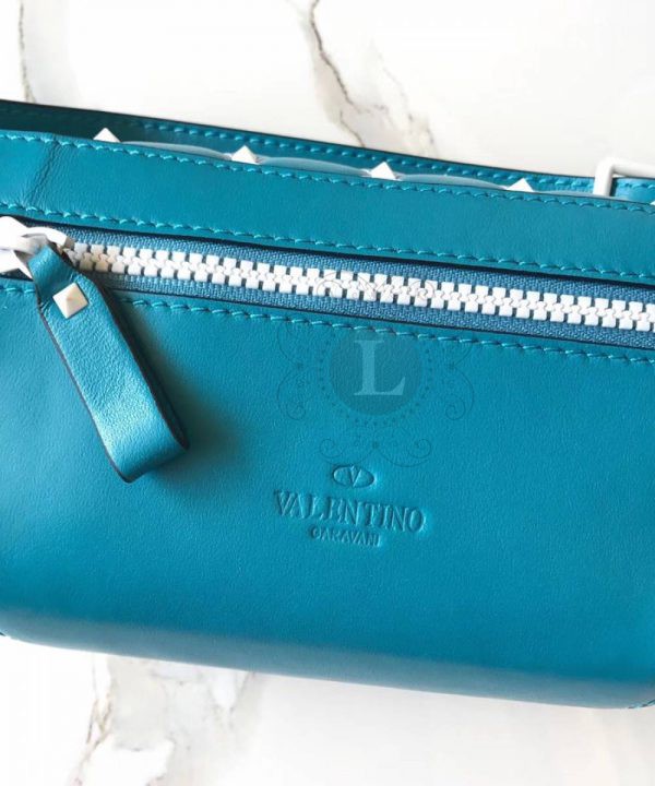 Replica Valentino Rockstud Spike Belt Bag Blue