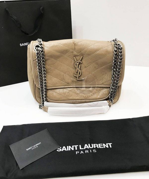 Replica Saint Laurent Niki Medium Biege Leather Shoulder Bag