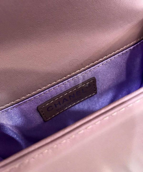 Replica Chanel Chevron Boy Lavender Bag