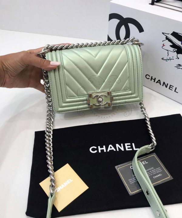 Replica Chanel Chevron Boy Mint Bag