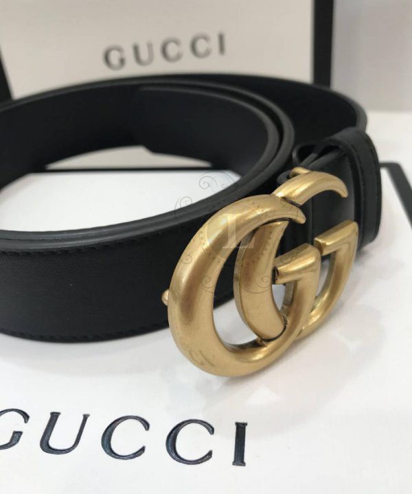 Replica Gucci Leather Belt With Double G Buckle