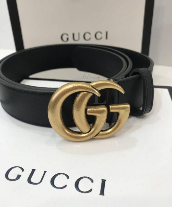 Replica Gucci Leather Belt With Double G Buckle