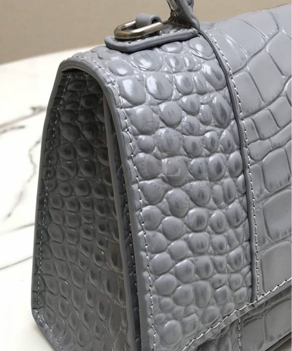 Replica Balenciaga Hourglass Top Chanele Bag Grey Crocodile