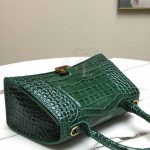 Replica Balensiaga Hourglass Top Chanele Bag Dark Green Crocodile