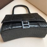 Replica Balenciaga Hourglass Small Top Chanele Bag Black Croc
