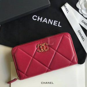 Replica Chanel 19 Flap Long Flap Wallet Red