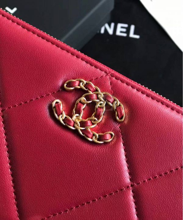Replica Chanel 19 Flap Long Flap Wallet Red