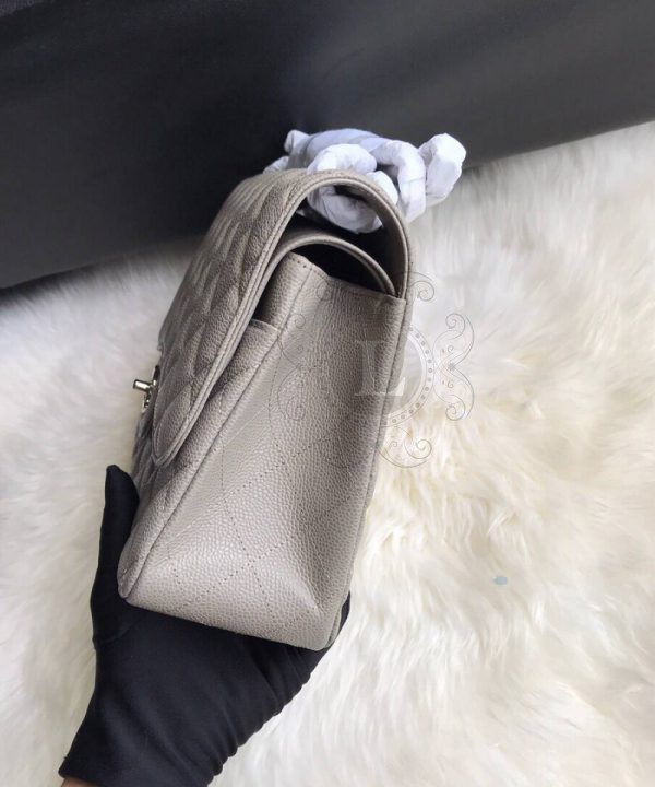 Replica Chanel Large Classic Grained Calfskin Bag Grey