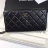 Replica Chanel Zip Around Wallet Lambskin Leather