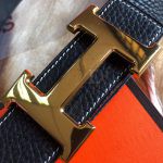 Replica Hermes H Belt Buckle & Reversible Leather Black