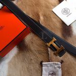 Replica Hermes H Belt Buckle & Reversible Leather Black