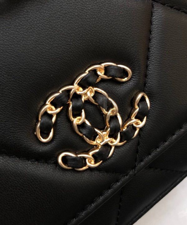 Replica Chanel 19 Wallet on Chain Bag Black