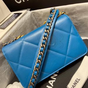 Replica Chanel 19 Wallet on Chain Bag Blue