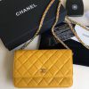 Replica Chanel WOC Wallet On Chain Caviar Yellow