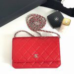 Replica Chanel WOC Wallet On Chain Caviar Red