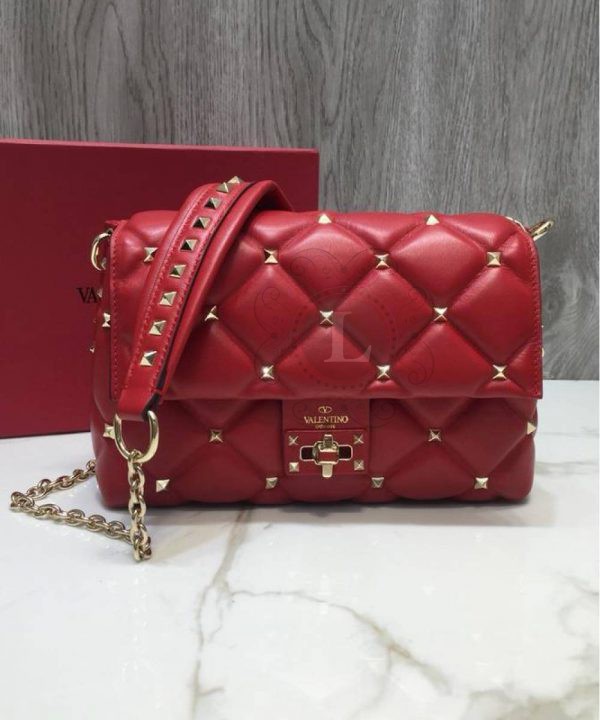 Replica Valentino Garavani Candystud Medium Shoulder Bag Red