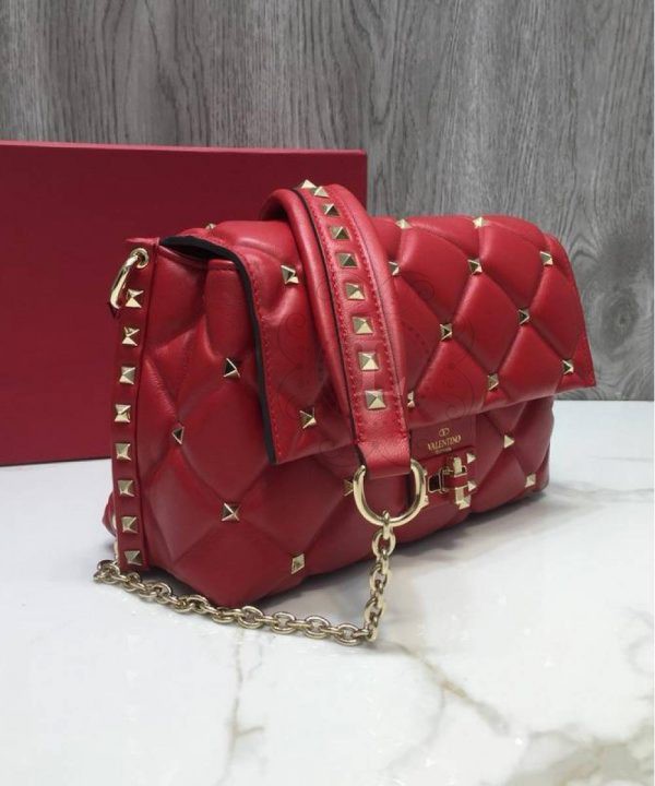 Replica Valentino Garavani Candystud Medium Shoulder Bag Red