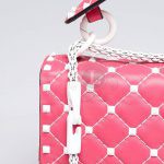 Replica Valentino Rockstud Quilted Leather Shoulder Bag Pink
