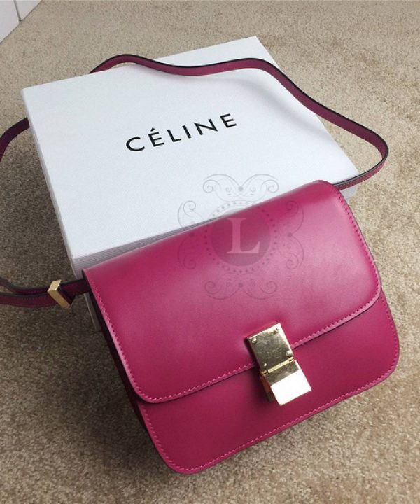 Replica Celine Classic Box Shoulder Bag Fuchsia