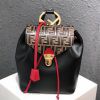 Replica Fendi Embossed And Textured Leather Backpack