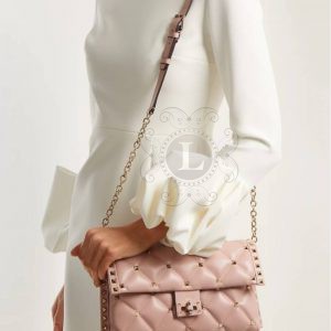 Replica Valentino Garavani Candystud Medium Shoulder Bag Dusty Rose