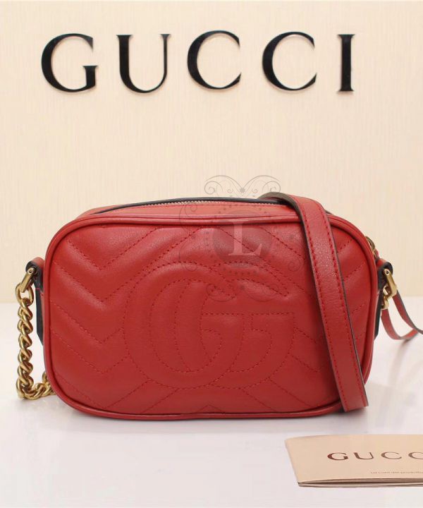 Replica Gucci Marmont Matelasse Mini Bag Red