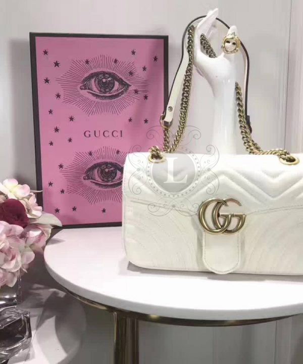 Replica Gucci GG Marmont Small Bag White
