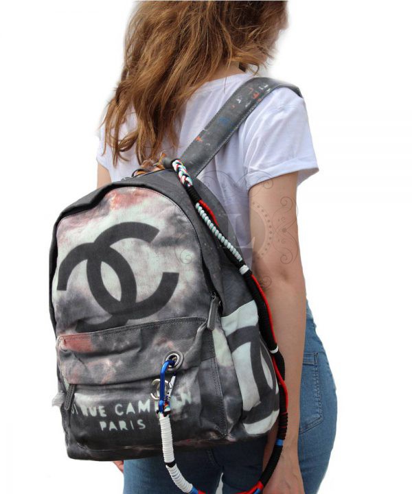 Replica Graffiti Printed Canvas Backpack