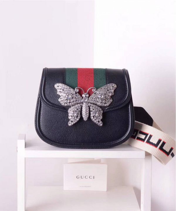 Replica Gucci Totem Small Shoulder Bag Butterfly Nero
