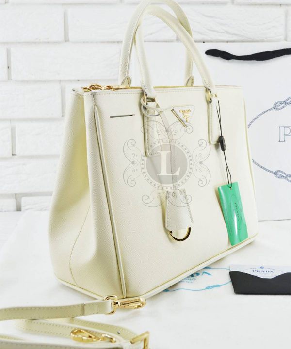 Replica Prada Saffiano Lux Tote Bag White