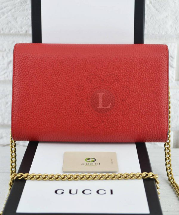 Replica Gucci GG Marmont Chain Bag Red