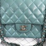 Replica Medium Classic Double Flap Bag Tiffany Blue