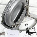 Replica Lady Dior Mini With Chain Metallic