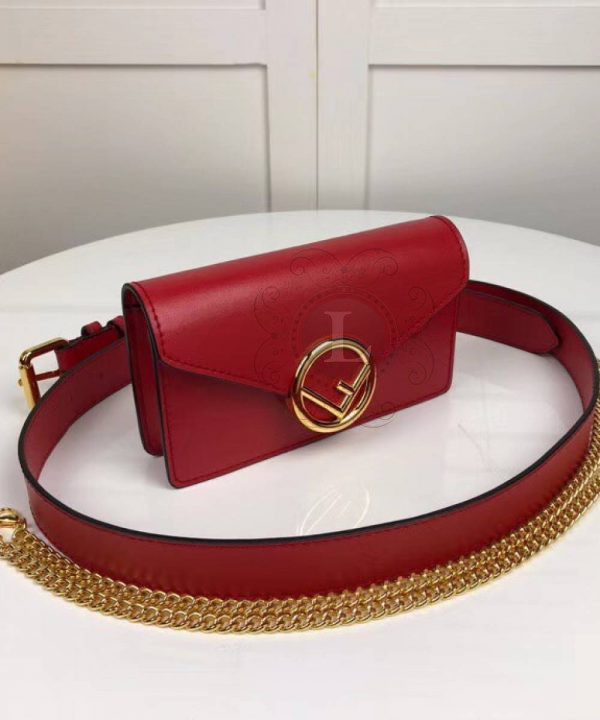 Replica Fendi FF Logo Belt Bag Red