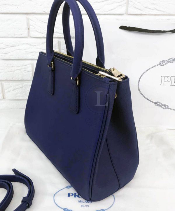 Replica Prada Saffiano Lux Tote Bag Navy Blue